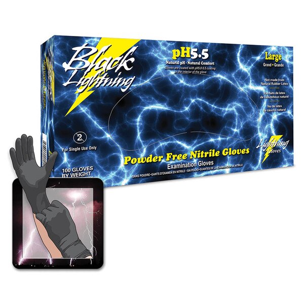 Image of Black Lightning Gloves - Large per Box